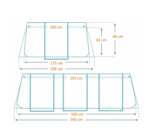 Бассейн каркасный Intex Prism Frame 300x175x80 см (26784NP)