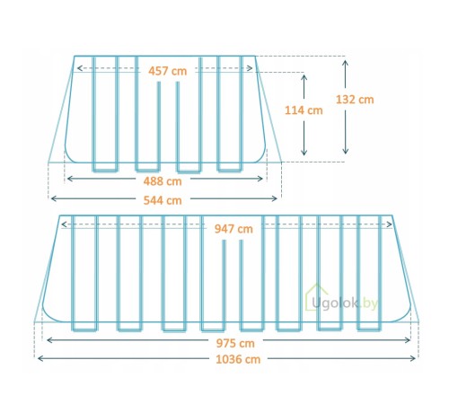 Бассейн Intex Ultra XTR с волейбольной сеткой 975x488x132 см 26378