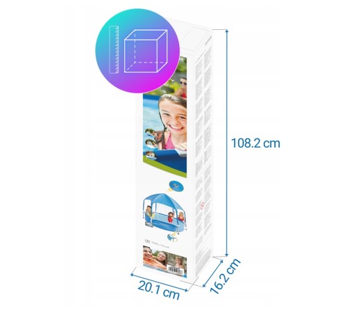 Бассейн каркасный детский Intex Metal Frame с навесом 183x38см (28209NP)