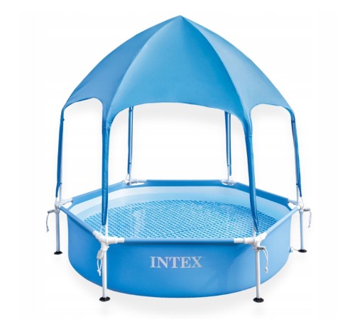 Бассейн каркасный детский Intex Metal Frame с навесом 183x38см (28209NP)