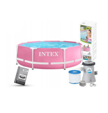Бассейн каркасный Intex Metal Frame 244x76 см с фильтр-насосом (28292NP) Розовый